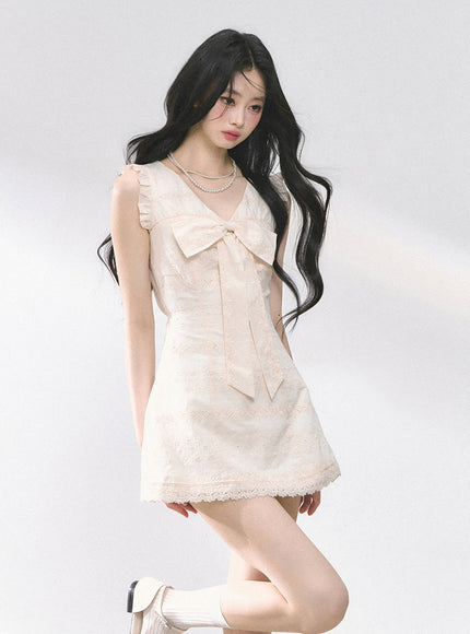 Pearl Puff Mini Dress