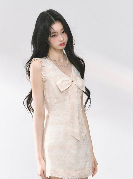 Pearl Puff Mini Dress