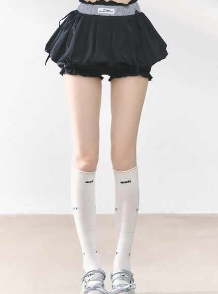 Bubble Pop Pants Skirt - Black