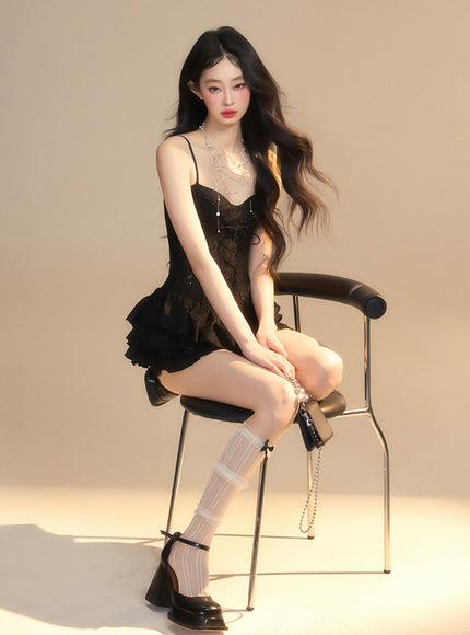 Angel's Corset Dress - Black