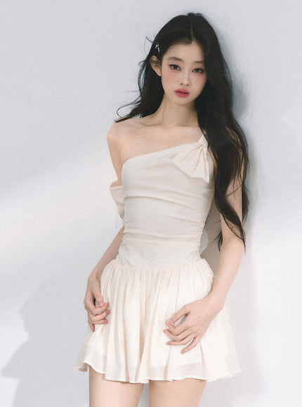Luna Shoulder Dress - Apricot