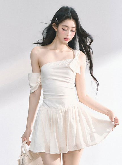 Luna Shoulder Dress - Apricot