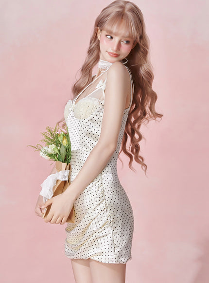 Dot Kiss Satin Dress