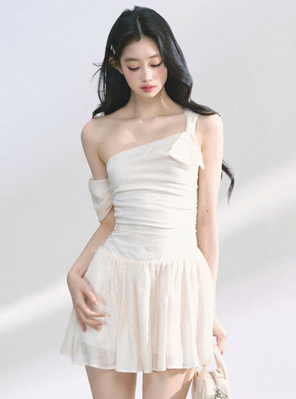 Luna Shoulder Dress - Apricot