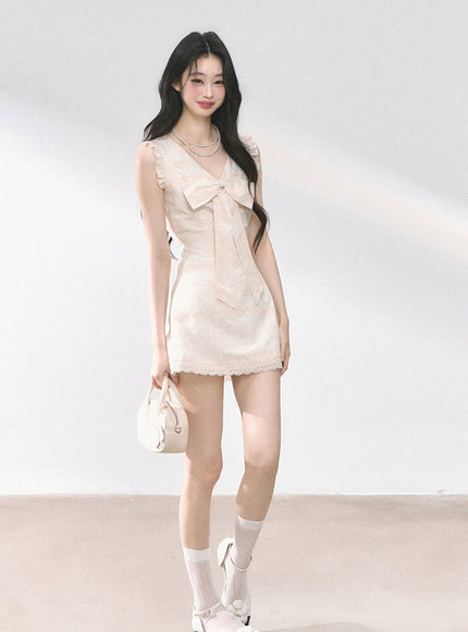 Pearl Puff Mini Dress