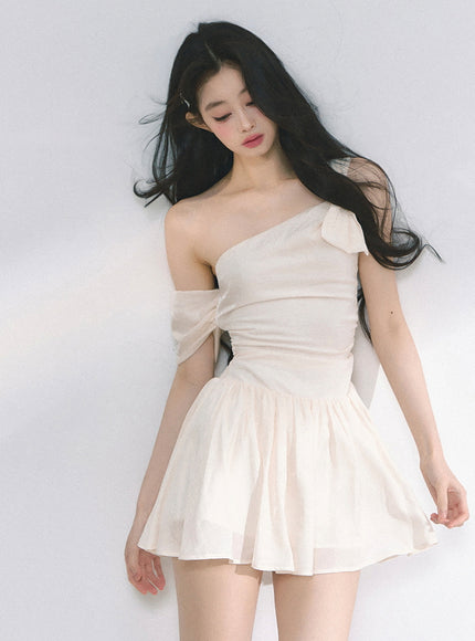 Luna Shoulder Dress - Apricot
