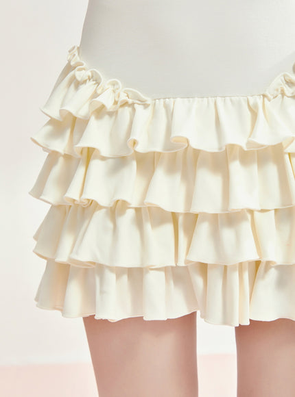 Tennis Frill Mini Dress - Apricot