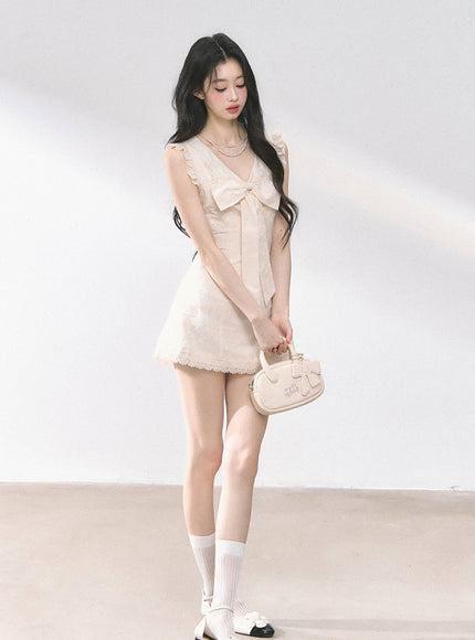 Pearl Puff Mini Dress