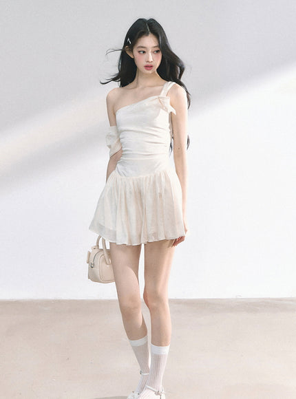 Luna Shoulder Dress - Apricot