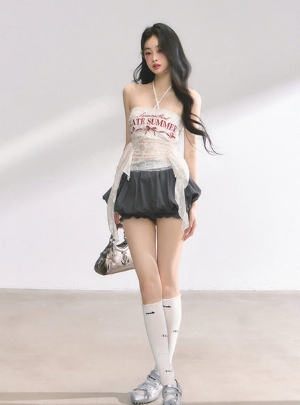 Bubble Pop Pants Skirt - Dark Gray