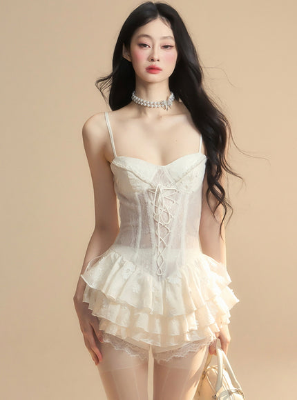 Angel's Corset Dress - Apricot
