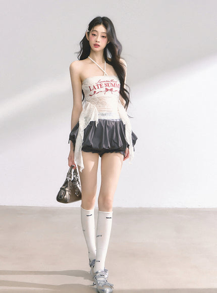 Bubble Pop Pants Skirt - Dark Gray