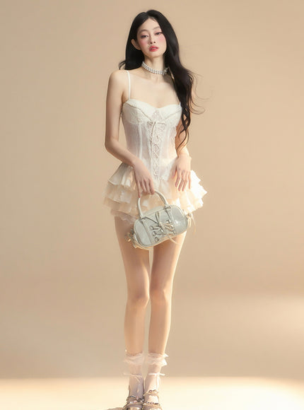 Angel's Corset Dress - Apricot
