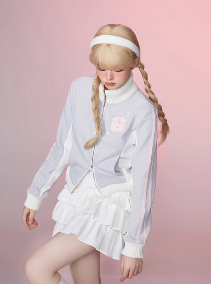 Soft Knit Cake Skirt - White