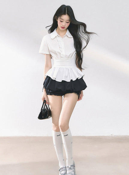 Bubble Pop Pants Skirt - Black
