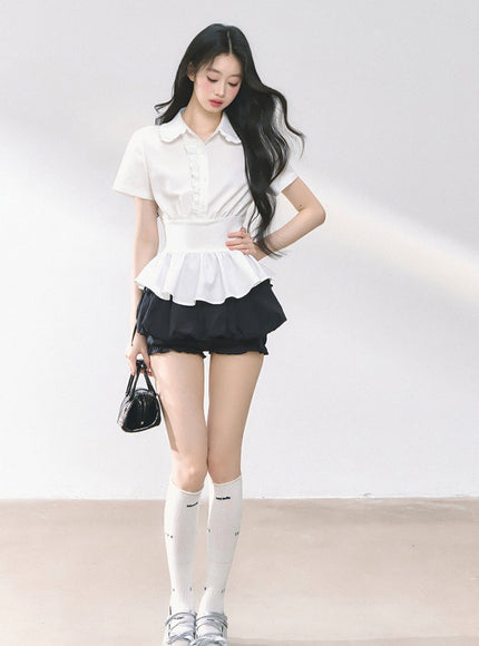 Bubble Pop Pants Skirt - Black