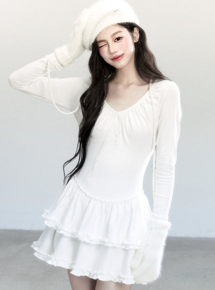 Winter Bloom White Dress