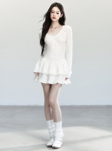 Winter Bloom White Dress