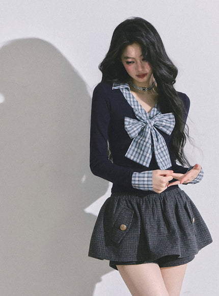 Check Blueberry Bow Top