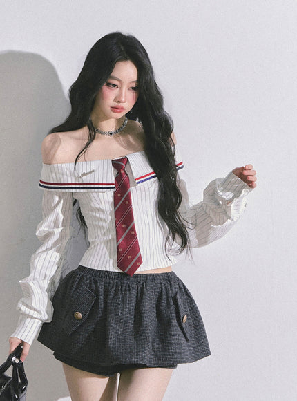 K-Glam Tie Set Shirt