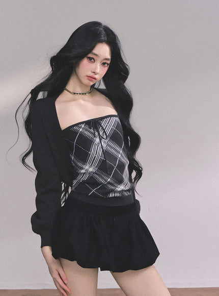 Argyle Tube & Bolero Set
