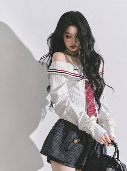 K-Glam Tie Set Shirt