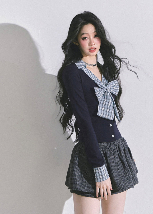Check Blueberry Bow Top