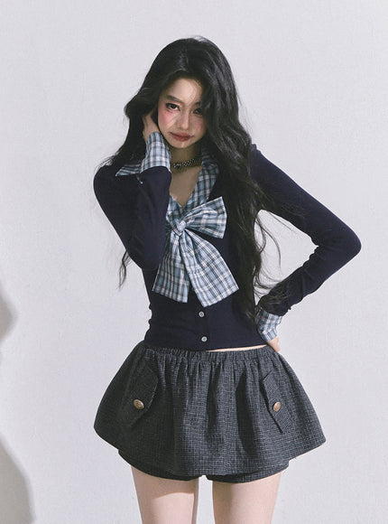 Check Blueberry Bow Top