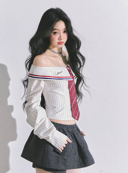 K-Glam Tie Set Shirt
