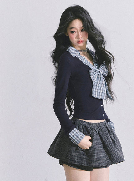 Check Blueberry Bow Top
