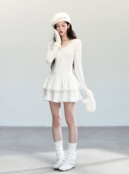 Winter Bloom White Dress