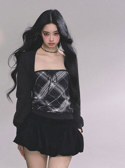 Argyle Tube & Bolero Set
