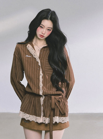 Autumn Layer Shawl Set - Brown