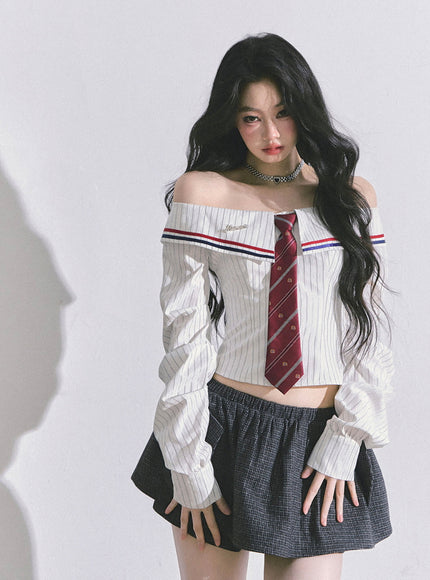 K-Glam Tie Set Shirt