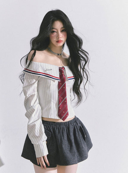 K-Glam Tie Set Shirt