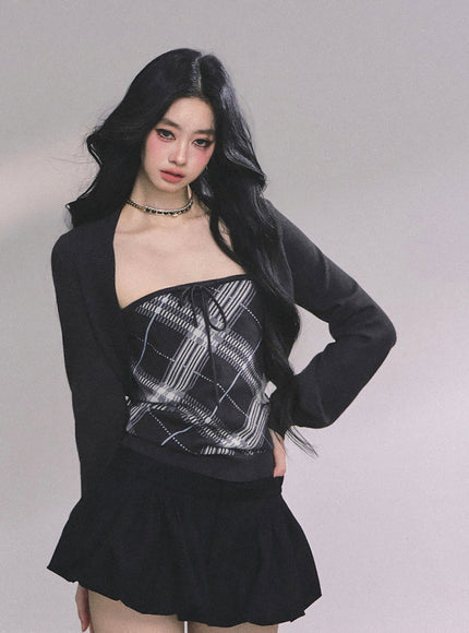 Argyle Tube & Bolero Set