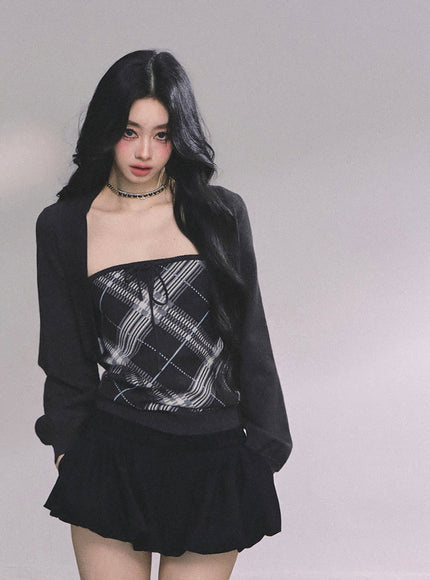 Argyle Tube & Bolero Set