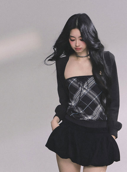 Argyle Tube & Bolero Set