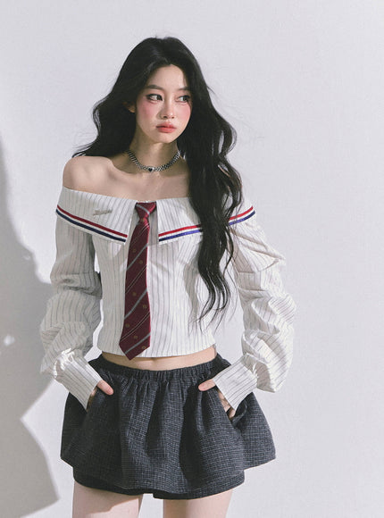 K-Glam Tie Set Shirt