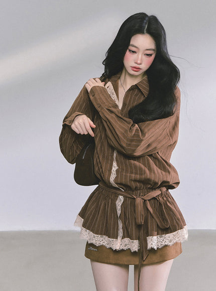 Autumn Layer Shawl Set - Brown
