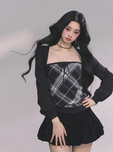 Argyle Tube & Bolero Set