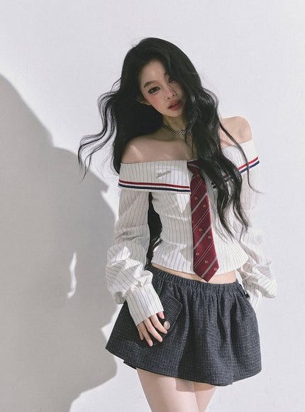 K-Glam Tie Set Shirt