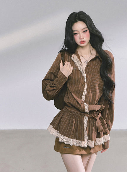 Autumn Layer Shawl Set - Brown