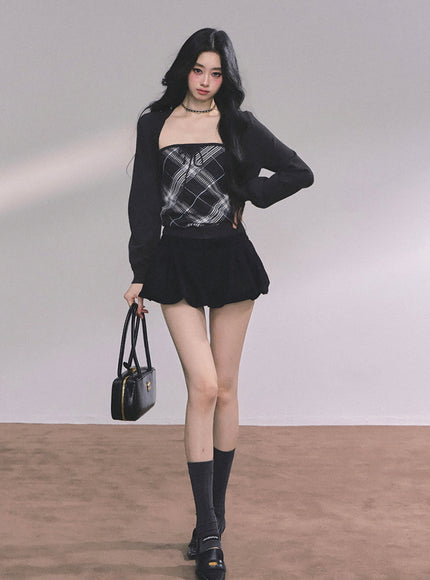 Argyle Tube & Bolero Set