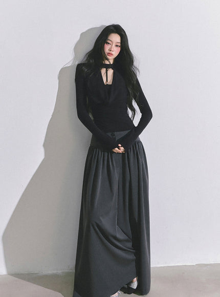 Whisper Drape Top - Black