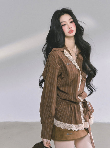 Autumn Layer Shawl Set - Brown