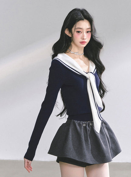 Sweet Class Top - Navy