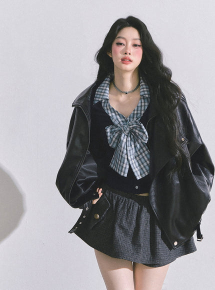 Check Blueberry Bow Top