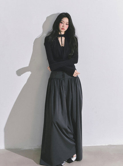 Whisper Drape Top - Black