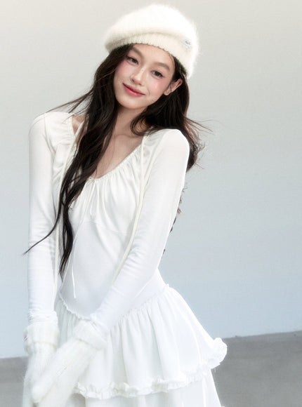 Winter Bloom White Dress
